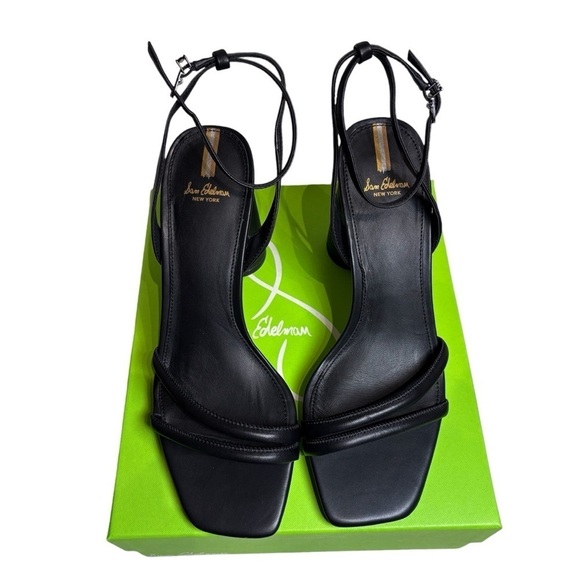 Sam Edelman NEW KIA BLOCK HEEL SANDAL Strappy Black Leather Size 10W - Picture 6 of 9